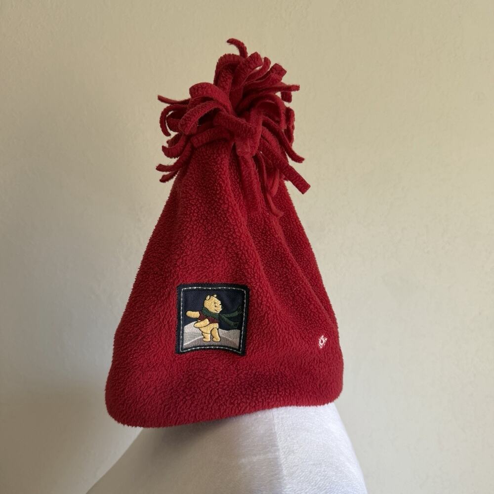 Disney Store Red Embroidered Winnie the Pooh Bear Snow Winter Beanie Hat